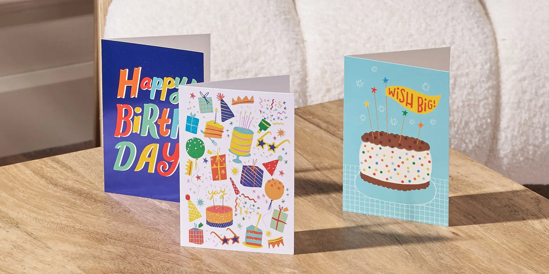 Three Different Birthday Greeting Cards