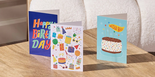Three Different Birthday Greeting Cards