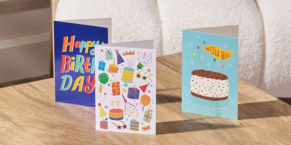 Three Different Birthday Greeting Cards