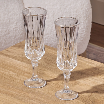 Elegant champagne flute set add-on gift with two crystal-style flutes by Gilded Blooms Toronto florist