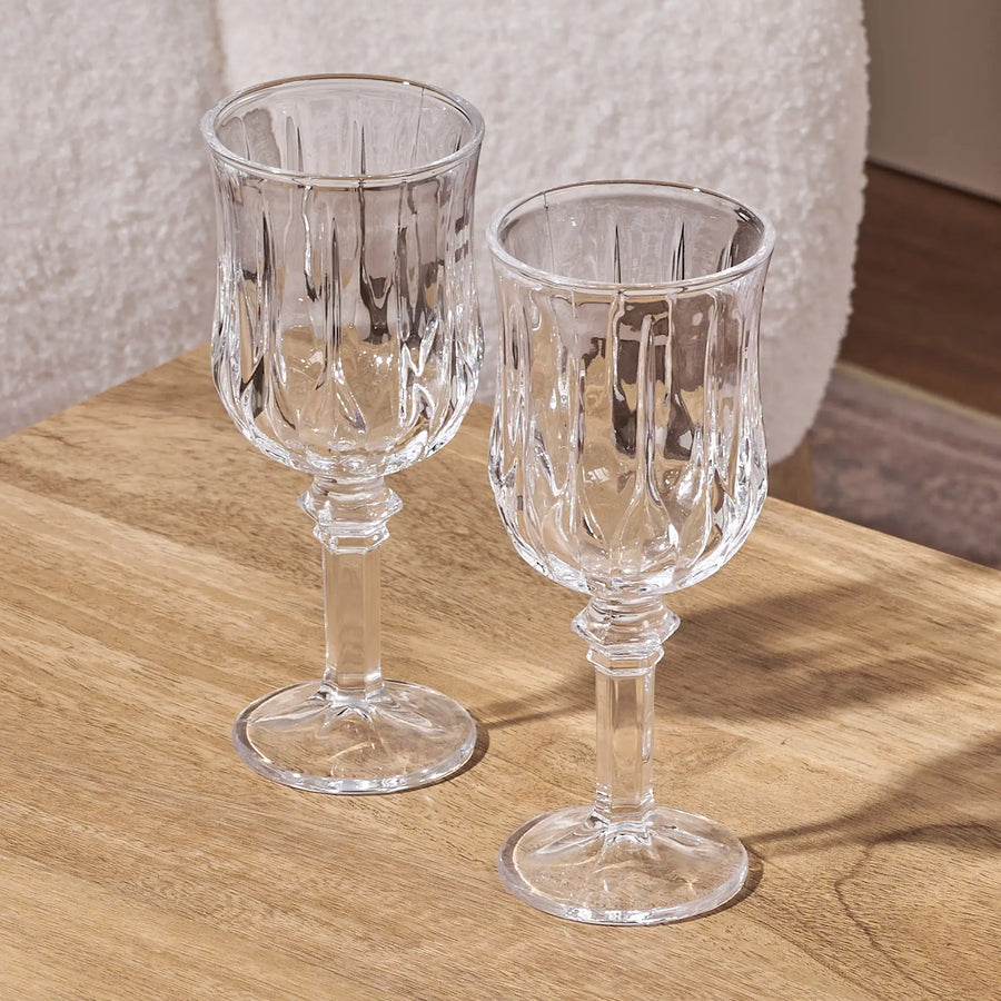 Elegant wine glass set add-on gift with two crystal-style glasses by Gilded Blooms Toronto florist
