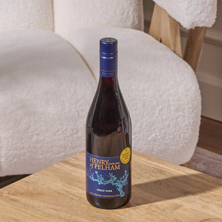 Henry of Pelham Pinot Noir red wine bottle add-on gift by Gilded Blooms Toronto florist