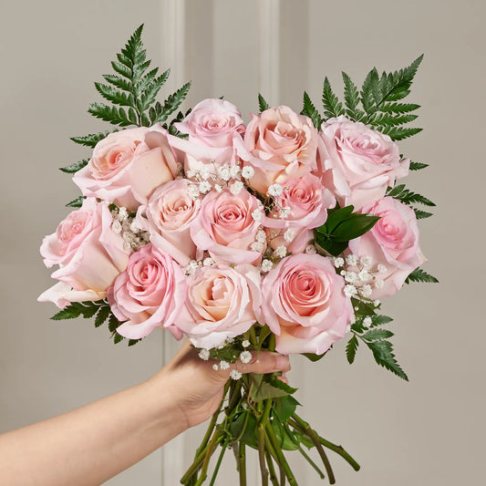 hand held pink bouquet